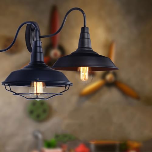 Aplique de pared americano industrial retro E26 para iluminación de seguridad exterior 5