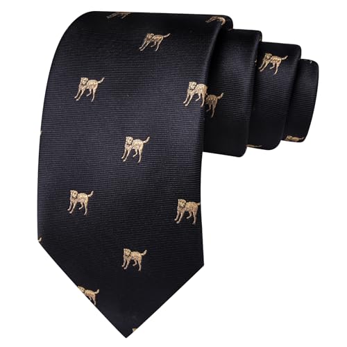 Image of Barry.Wang Man Tie Sets Skull Ties Animal Extra Long Necktie Silk Woven Handkerchief Cufflinks Festival Party Gift