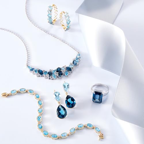 Ross-Simons 12.25 ct. t.w. London, Swiss Blue and White Topaz Collar Necklace in Sterling Silver2