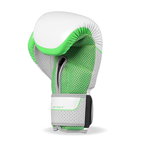 Sanabul Hyperstrike Womens Boxing And Kickboxing Fight Gloves (12 Oz, Green/White) #TOP3