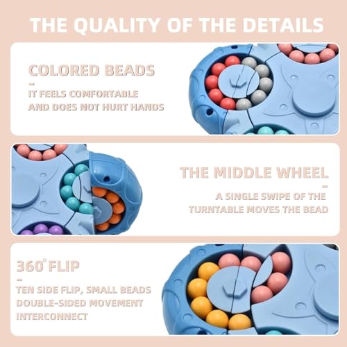 Image of Focus,Hand-Eye Coordination Finger Tip Rotate Magic Bean Spinner Toy for Kids & Adults 3-12 Years,BrainTeaser Memory Game Educational Puzzle Handheld Toy, Multicolor