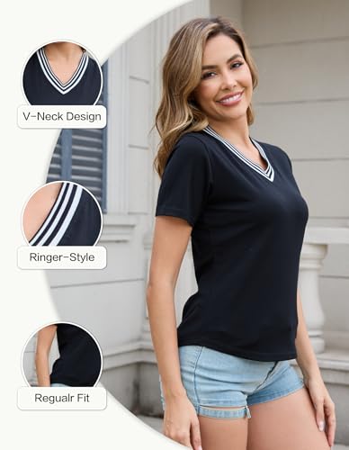 Merino Wool Womens T Shirts Loose Fit for Workout Athletic, Women Soft Moisture Wicking Short Sleeve Shirts Casual3