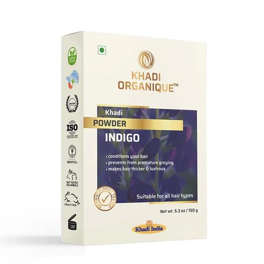 Khadi Organique Indigo Powder - Pure Organic Natural Herbal Hair Dye, For All Types Of Hairs, No Ammonia Chemical-Free with Indigo Leaf Powder - 150g (Pack of 1)-image-31