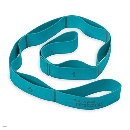 Gaiam Restore Stretch Band Strap - Elastic Stretching Strap with Loops for Medium Resistance Stretch Assist on Leg, Hamstring, Exercise/Fitness/Workout, Physical Therapy