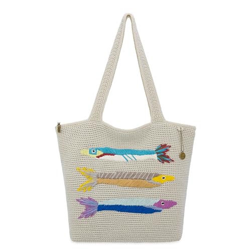 Image of The Sak Crafted Classics Tote Bag - Hand Crochet Women's Purse For Everyday, Travel, Beach Bag - Carryall Shoulder Bag Straps