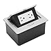 Pop Up Floor Box, Weatherproof Socket TR Outlet, Recessed Hidden Countertop Socket, 2 Outlets Pop Up Floor Electrical Outlet, 110â€‘240V, Outlet Covers Box for Home Office