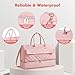 Wedama Travel Duffel Bag, Large Weekender Bag for Women with Shoe Compartment, Carry on Overnight Bag with Toiletry Makeup Bag, Gym Duffel Bag Travel Tote Bag for Travel Gym Camping Hospital, Pink