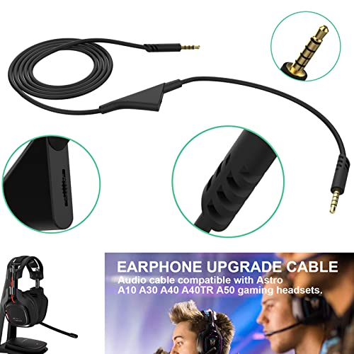 Image of 2.0M A40 Cords Replacement Astro A40TR Inline Volume Control Cable Compatible with Astro A40 A10 Gaming Headsets, Fit for Xbox one PS4 Controller