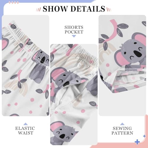 Lovely Koala Rainbow Boys Long Pants Soft Trousers Elastic Waist Kids Lounge Bottoms with Pockets S-XL4