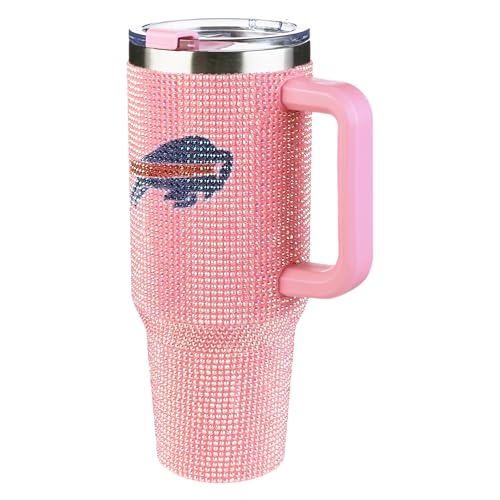 Image of The Memory Company Officially Licensed 40oz Pink Bling Game Day Tumbler, Buffalo Bills
