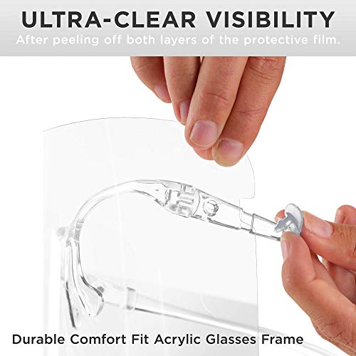 Tcp Global FS-G04G-ALLCLEAR Salon World Safety Face Shields With All Clear Glasses Frames (Pack Of 4) - Ultra Clear Protective Full Face Shields To Protect Eyes, Nose, Mouth - Anti-Fog Pet Plastic thumb #4