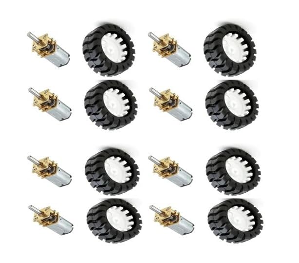 SP Electron DC 3.7V-6V 100 Rpm N20 Micro Metal Gear motor with 43mm wheel for RC Car Robot Toys (Pair of 8) (B0D57KBT7N) Amazon Price History, Amazon Price Tracker