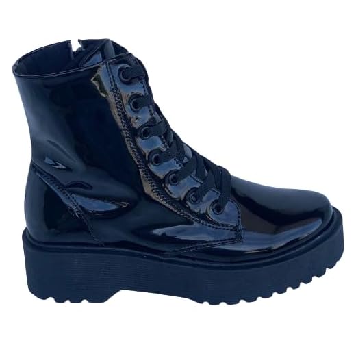 Bota Coturno Feminino Tratorada Baixa Tendência Blogueiras (PRETO VERNIZ, BR, Adulto, Numérico, 37)