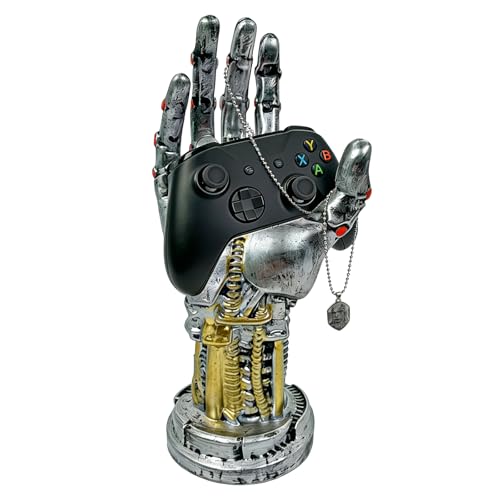 KEEPFINE Gaming Controller Holder Stand, Cyberpunk Silverhand Mechanical Hand Modern Home And Game Room Decor, Perfect Resin Art Gift for Husband, Boyfriend