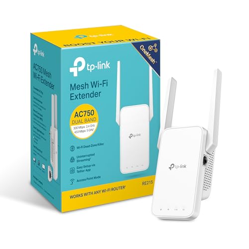 TP-Link AC750 WiFi Extender (RE215) - Covers Up to 1,500 Sq.ft and 20 Devices, Up to 750Mbps, Dual...
