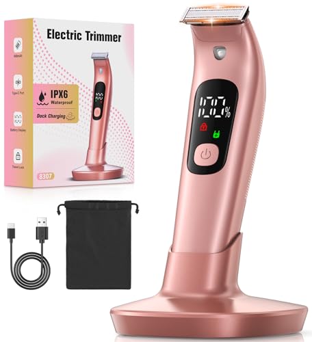 Rolgno Elektrischer Rasierer Damen, [IPX6 Wasserdicht & Hautfreundlich] Damenrasierer Elektrisch,...