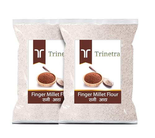 Image of Trinetra Ragi Atta (Finger Millet Flour) | Calcium & Fibre-Rich Millet Flour | 1Kg Each (Pack Of 2) 2000 g