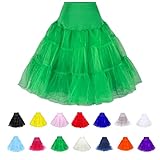 BABYONLINE D.R.E.S.S. Crinoline slips for women Knee Length Green Petticoat Skirt 1950s Underskirt,Green,Size Large