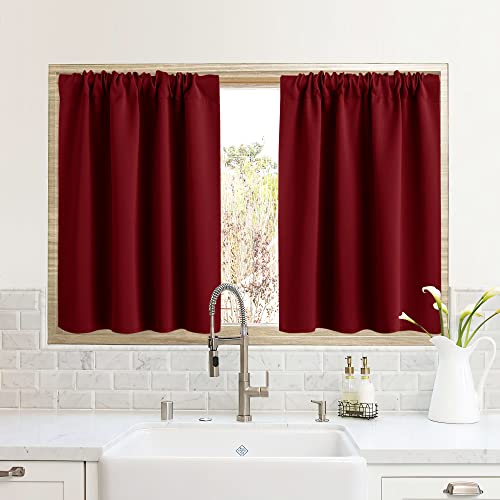 RYB HOME RV Curtains for Camper Windows, Mini Small Blackout Curtain Tiers