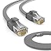 Produktbild HB-DIGITAL 7,5m Netzwerkkabel LAN Flach Patchkabel mit RJ45 Stecker Kupfer Profi Slim flexibel für Gigabit Ethernet kompatibel mit PC, Router, Switch, Modem, TV, Spiel Konsole Grau