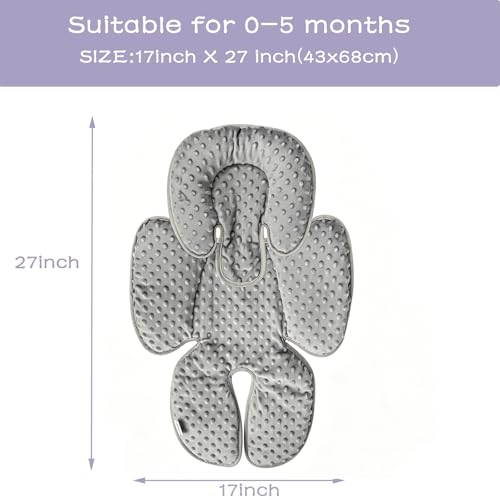 Image of Reversible Infant Car Seat Insert, 2 in 1 Gray Car Seat Head Support Baby Boys Girls, Soft Newborn Carseat Insert Cushion, Perfect for Carseats, Strollers, Swings (Animals)