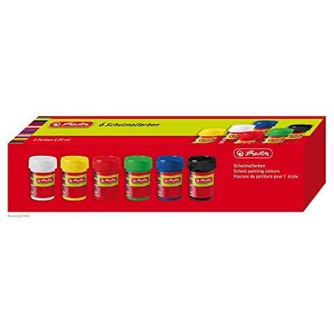 Herlitz 8643025 Schulmalfarben, 6 Farben a 25 ml Cover