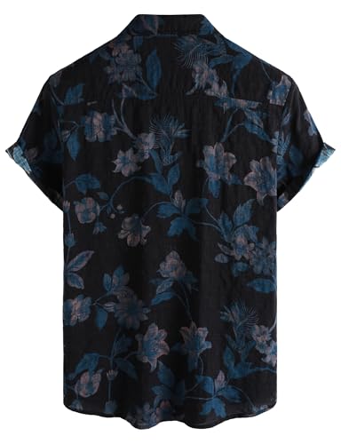 Image of VATPAVE Mens Casual Hawaiian Floral Shirts Short Sleeve Button Down Tropical Shirts Beach Summer Shirts