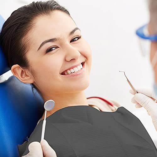 myaokue-up-125-Pieces-Disposable-Dental-Bibs-Sheets-Cloths3-Ply-Dental-Patient-Bib-Tattoo-Piercing-Table-Covers-Clean-Pad-Waterproof-Napkins-Dental-Napkin-size-13-x-18-Black