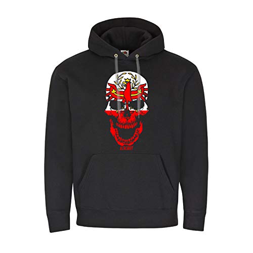 Pull à capuche tête de mort style Tirol aux finitions graphiques détaillées