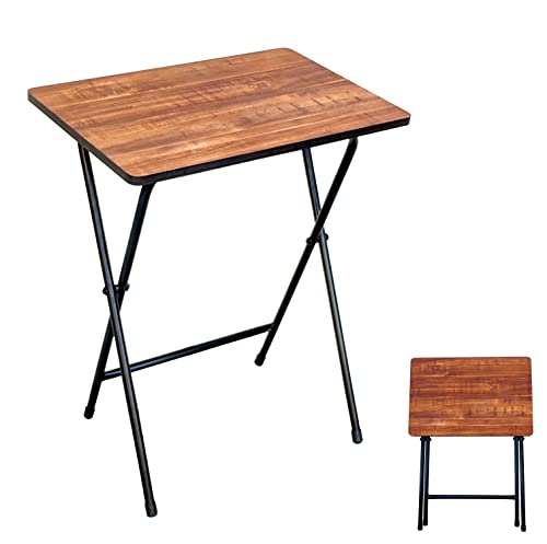 Image of ANEXO Metal Folding Computer Work from Home Table for Laptop Study Office Foldable Desk (Teak)