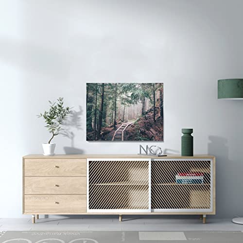 Tableau forêt de pin brumeuse affiche d'art Premium - 3