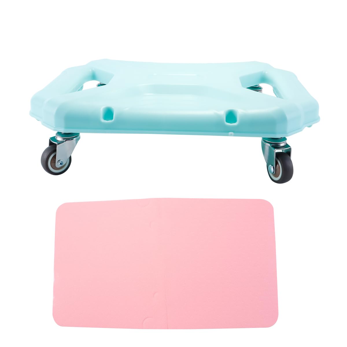 Orivin Cyan Abdominal Trainer Sliding Disc with Knee Pad PVC Steel Bearing 360 Rotation Silent Wheels 200kg Load 4 Wheel StableYoga Core Workout​