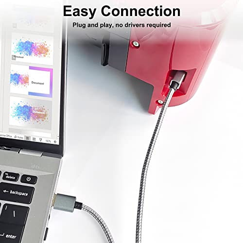 Irresistible Deals Printer Cable 6 Feet/1.8 Meters I Nylon Braided USB 2.0 Cable Type A Male to Type B Male Scanner Printer Cord I Compatible with Canon, Brother, Epson, Samsung, Hp, Dell and More... - Image 5