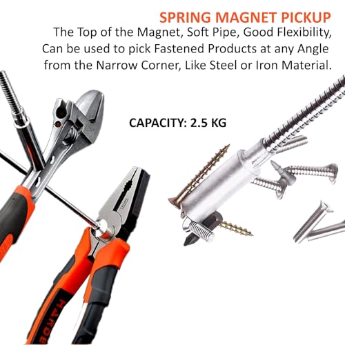Image of Harden 24 inch (60cm) Flexible Magnetic Pickup Tool Capacity 2.5kg - 660245 | High-Power Magnet | Bendable Hose | Reaches Narrow Corners | For Car, Home & Machine Use | Retrieves Nails & Screws