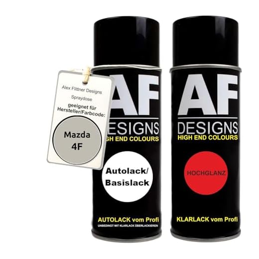 Autolack Spraydose Set für Mazda 4F Champagne Silver Perl Basislack Klarlack Sprühdose 400ml