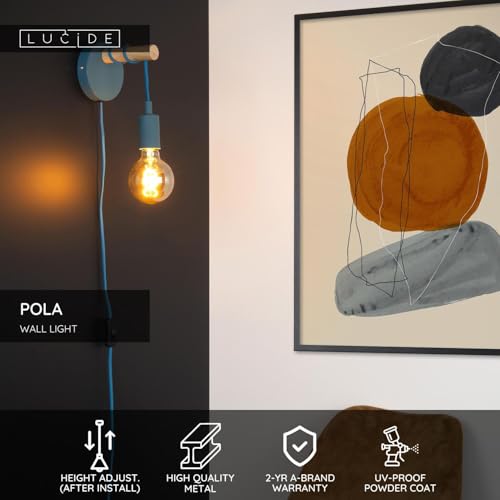 Lámpara de pared infantil azul con rosca E27 para dormitorio de niños 3