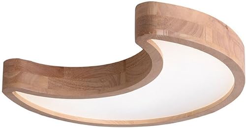 LYZAP Modern Dimmable Moon Ceiling Lamp with Remote ControlWood Children Ceiling Light, Interior Bedroom Living Room Ceiling LightDining Room