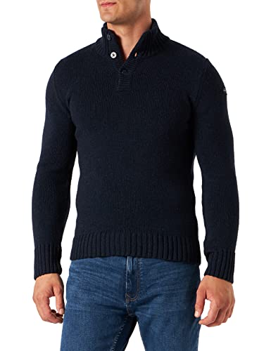 Schott NYC Homme Ploutrider4 Pull Sweater, Bleu (Navy), M EU