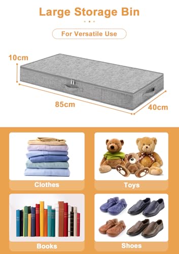 mepure Low Profile UnderBed Storage, 10CM High Slim Storage Boxes with Lids for Under Bed or Sofa Sturdy Sidewalls & Bottom - Image 3