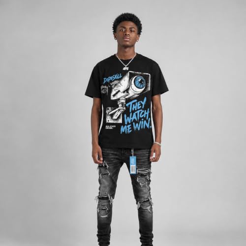 Image of DopeSkill Graphic Tee Streetwear Hip Hop Hypebeast Unisex T-Shirt Sneaker Colour Matching Shirts Rapper Mouth