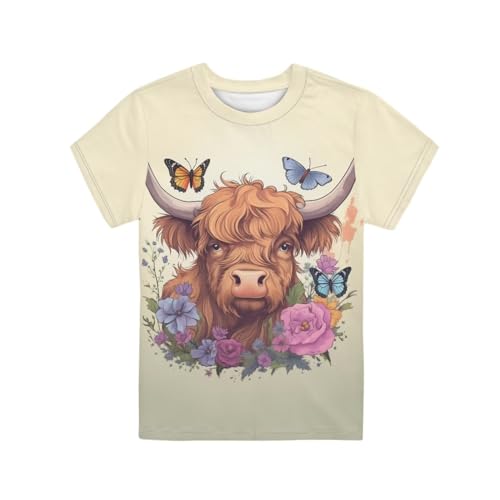 Image of WELLFLYHOM Kids Tshirts Girls Boys Short Sleeve Crewneck Tees Shirts Casual Sport Pullover Tops Size 3-16 Years