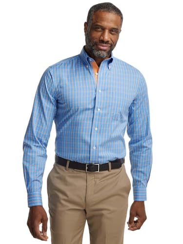 Paul Fredrick Men's Slim Fit Comfort Stretch Non-Iron Check Dress Shirt2