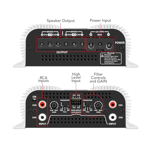 Taramps DS 440x4 2 Ohms Multichannel Amplifier 440 Watts Rms 110x4 Watts Full Range Crossover Fixed Rca/High Level Input 4 Channels Car Audio, Class D by Taramp's - Image 9