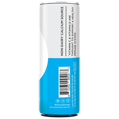 Positive Beverage Immunity Boost Perfectly Peach | 12-Oz Can, Pack Of 12 | Zero Calorie, Electrolyte Water, Vitamins And Calcium #TOP5
