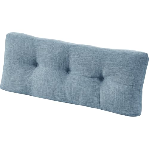 downluxe Indoor Bench Cushion for Indoor Furniture, Non-Slip Tufted Overstuffed Textured Foam Bench Seat Cushion, 36' X 14' X 4', Blue, 1 Pack