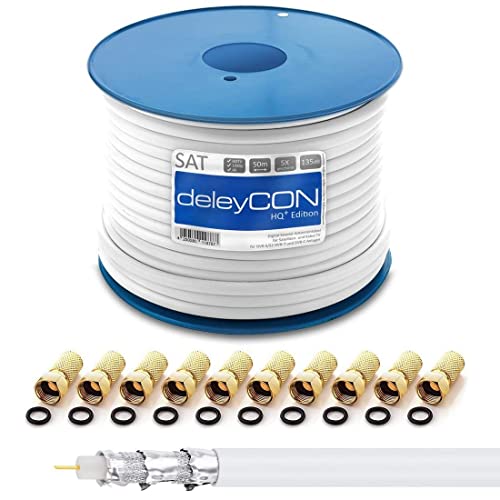 Câble coaxial 135dB deleyCON blindé 5 couches pour éradiquer les pertes de signal TV