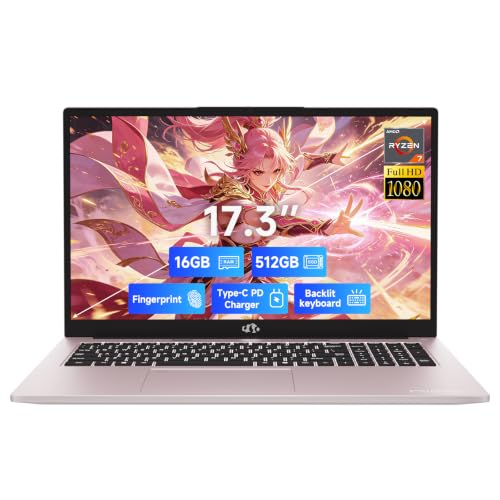 NIMO 17.3" FHD IPS AI Laptop, AMD Ryzen 7 7735HS(8-Core, Beats i7-12650H)