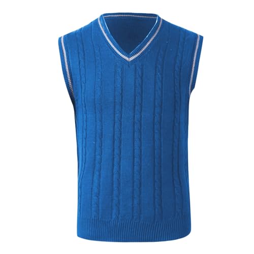 Dress Sweater for Men V Neck Sleeveless Sweater Vest Casual Slim Fit Knitted Pullover Sweater Plus Size Waistcoat3