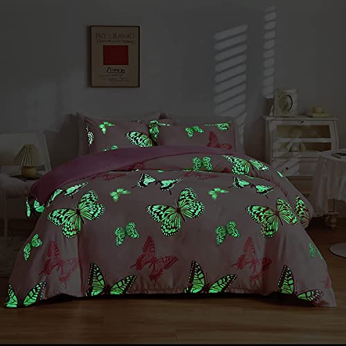 Homewish Butterfly Comforter Cover King, Pink Green Purple Brown - Image 2