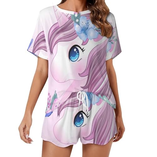 Pyjama Licorne Femme Manches Courtes : Fini la Transpiration Nocturne en Été
